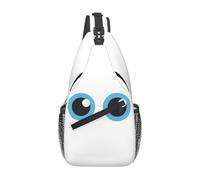 Borsa a tracolla con simpatici gatti dai cartoni animati e occhi azzurri, borsa a tracolla regolabile, zaino sportivo da palestra, borsa a tracolla da viaggio, zaino da ciclismo, zaino casual diagona