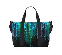 Borsa a tracolla con stampa a stelle, borsa da viaggio con cerniera, borsa casual per viaggi nel fine settimana e shopping in palestra, Nero , Taglia unica, Borsa da viaggio