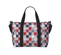 Borsa a tracolla con stampa a stelle, borsa da viaggio con cerniera, borsa casual per viaggi nel fine settimana e shopping in palestra, Nero , Taglia unica, Borsa da viaggio