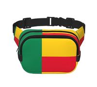 Borsa a tracolla con stampa bandiera del Benin, borsa a tracolla per escursionismo, borsa quadrata a doppio strato, borsa a tracolla per viaggi e fitness