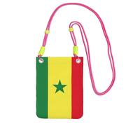 Borsa a tracolla con stampa bandiera del Senegal per donne, mini borse per telefono, grazioso portafoglio per telefono, regalo per escursioni e viaggi, Fucsia, Taglia unica
