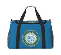 Borsa a tracolla con stampa bandiera del South Dakota per donne e uomini, borsa a tracolla per viaggi essenziali da viaggio, nero, Taglia unica
