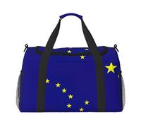Borsa a tracolla con stampa bandiera dell'Alaska per donne e uomini, borsa a tracolla per viaggi essenziali da viaggio, nero, Taglia unica