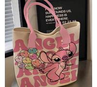 Borsa a tracolla con stampa carina di Stitch natalizio, adatta per lo shopping quotidiano, raduni e uscite con gli amici, borsa in tela giapponese, borsa da pendolare di grande capacità, borsa a traco