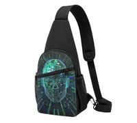 Borsa a tracolla con stampa cervello con intelligenza artificiale per uomini e donne, borsa a tracolla per attività all'aperto, escursioni, zaini sportivi