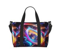 Borsa a tracolla con stampa chiave di musica grande borsa a tracolla per weekender durante la notte borsa a mano shopping borsa da lavoro, nera, taglia unica, Nero , Taglia unica