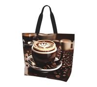 Borsa a tracolla con stampa cielo notturno - Borse tote da donna, accessori per shopping e viaggi, perfetta per la vita quotidiana e altro ancora, Caffè caldo con chicco di caffè, Taglia unica