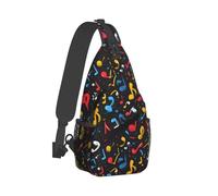 Borsa a tracolla con stampa colorata con note musicali, per uomini e donne, borsa a tracolla, zaino per viaggi, escursionismo