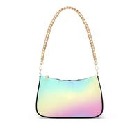 Borsa a tracolla con stampa con cerniera arcobaleno chic vibrazioni pastello borsa media formale da donna pochette da sera con cinturino a catena