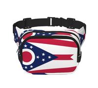 Borsa a tracolla con stampa della bandiera dello Stato dell'Ohio, borsa a tracolla quadrata a doppio strato, borsa a tracolla da viaggio e fitness