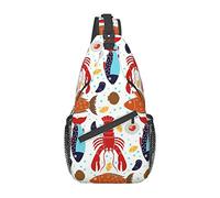 Borsa a tracolla con stampa di aragosta rossa animale e pesce adorabile Zaino da escursionismo Zaino a tracolla a tracolla Zaino da viaggio per uomo Donna