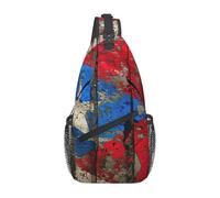 Borsa a tracolla con stampa di bandiera di Puerto Rico, borsa a tracolla per tutti i giorni, zaino a tracolla, zainetto da petto, per viaggi all'aperto casual