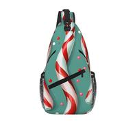 Borsa a tracolla con stampa di bastoncini di zucchero, resistente e comoda per i viaggi e l'uso quotidiano.