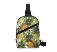 Borsa a tracolla con stampa di biscotti di pan di zenzero per uomo e donna, pieghevole, per attività all'aperto, zaini sportivi, Ananas tropicali esotici, One Size, Zaino casual