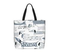 Borsa a tracolla con stampa di cane bassotto carino alla moda con cerniera borsa casual borsa shopper per lavoro e viaggio