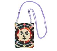 Borsa a tracolla con stampa di cervi con frecce di caccia triangoli per uomini e donne, mini borse casual per telefono, borsa antifurto per telefono, per escursioni e viaggi, Viola, Taglia unica