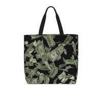 Borsa a tracolla con stampa di denaro con segno del dollaro per le donne Borsa a tracolla riutilizzabile leggera per pendolari quotidi