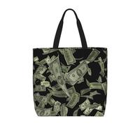 Borsa a tracolla con stampa di denaro con segno del dollaro per le donne Borsa a tracolla riutilizzabile leggera per pendolari quotidi