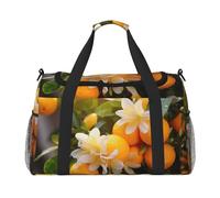 Borsa a tracolla con stampa di fiori gialli e frutti arancioni 2 per donne e uomini borsa a tracolla per yoga viaggio must-have, nero, Taglia unica