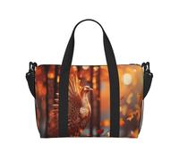Borsa a tracolla con stampa di foglie di tacchino e foglie autunnali, borsa da viaggio con cerniera, borsa casual per viaggi nel fine settimana e shopping in palestra, Nero , Taglia unica, Borsa da