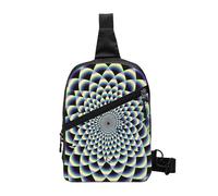 Borsa a tracolla con stampa di foglie tropicali per uomo e donna, borsa a tracolla pieghevole per attività all'aperto, Spirale Optical Illusion Art, One Size, Zaino casual