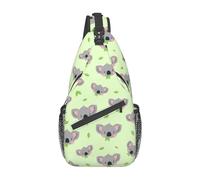 Borsa a tracolla con stampa di koala e foglie, carina, per uomo e donna, borsa a spalla alla moda, leggera, per sport, escursionismo, corsa, zaino