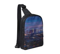 Borsa a tracolla con stampa di Los Angeles Skyline per uomini e donne, zaino a tracolla impermeabile per corridore, allenamento, escursionismo, ciclismo, viaggi