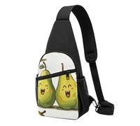 Borsa a tracolla con stampa di pere in stile cartone animato, per uomo e donna, per attività all'aperto, escursioni, sport