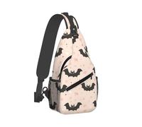 Borsa a tracolla con stampa di pipistrelli con stella carina per uomo e donna, borsa a tracolla zaino da viaggio per escursioni