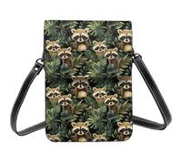 Borsa a tracolla con stampa di procione tropicale piccola per le donne, piccole borse in pelle per telefono cellulare borsa a tracolla