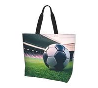 Borsa a tracolla con stampa di stelle marine e conchiglie sabbiose - Borse tote da donna, accessori per shopping e viaggi, perfetta per la vita quotidiana e altro ancora, Pallone da calcio, Taglia