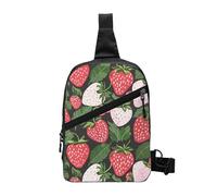 Borsa a tracolla con stampa di teschi di zucchero, borsa a tracolla per uomo e donna, pieghevole, per attività all'aperto, Stampa alla fragola., One Size, Zaino casual