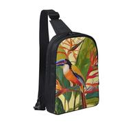 Borsa a tracolla con stampa di uccello tropicale del paradiso per uomo e donna, impermeabile, borsa a tracolla per corridore, allenamento, escursionismo, ciclismo, viaggi