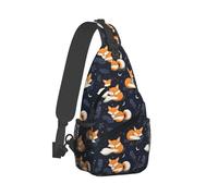 Borsa a tracolla con stampa di volpe carina addormentata per uomini e donne, borsa a tracolla zaino per viaggi ed escursioni