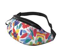 Borsa a tracolla con stampa floreale astratta, alla moda, unisex, con motivo acquerello, misura regolabile, marsupio per turisti, borsa leggera e resistente al volo per visita turistica, 14 x 35 cm