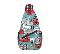 Borsa a tracolla con stampa I Like London, borsa da esterno, borsa casual, accessori da viaggio alla moda per tutti, nero, taglia unica, Nero , Taglia unica