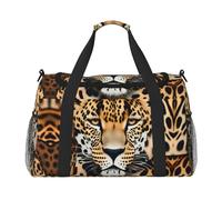 Borsa a tracolla con stampa leopardata animale per donne e uomini borsa a tracolla per yoga viaggio must-have, nero, Taglia unica