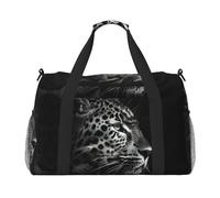 Borsa a tracolla con stampa leopardata per donne e uomini, borsa a tracolla per yoga, viaggi, must have, nero, Taglia unica