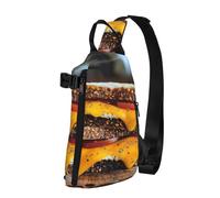 Borsa a tracolla con stampa panini al formaggio Zaino a tracolla casual, zaino per viaggi, escursionismo, zaino da palestra