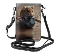 - Borsa a tracolla con stampa realistica del mouse, tracolla regolabile estesa, scomparti multipli, custodia per chiavi e cosmetici