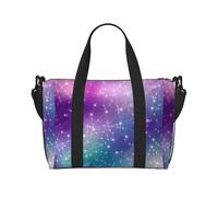 Borsa a tracolla con stampa spaziale magica borsa da viaggio con cerniera borsa casual per viaggi di fine settimana e shopping in palestra, Nero , Taglia unica, Borsa da viaggio
