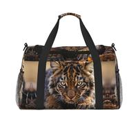 Borsa a tracolla con stampa tigre per donne e uomini, borsa a tracolla per yoga, viaggi, must have, nero, Taglia unica