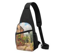 Borsa a tracolla con stampa toscana italiana per uomo e donna, borsa a tracolla per attività all'aperto, escursioni, zaini sportivi