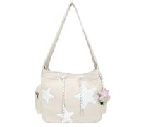 Borsa A Tracolla Con Stella,Borsa Hobo Tote Con Stella | Borsa Hobo Messenger con stampa a stelle - Borsa per la spesa portatile, borsa a tracolla a forma di stella di grande capacità per mu, bianco