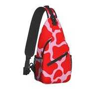 Borsa a tracolla con struttura a forma di dalmata e giraffa di mucca rosa rossa per donna uomo, borse a tracolla con stampa animalier, zaino a tracolla casual, borsa da viaggio, escursionismo, zainett