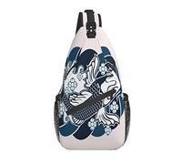 Borsa a tracolla con tatuaggio a forma di pesce Koi giapponese vintage