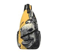Borsa a tracolla con testa di asino che ride diagonalmente per uomo, per telefono, viaggi, festival e tutti i giorni