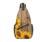 Borsa a tracolla con tre soli su sfondi in legno con motivo in oro rosa, borsa a tracolla per uomo e donna, utilizzata per il tempo libero e i viaggi