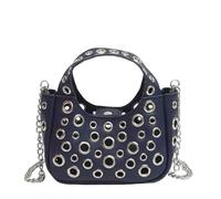 Borsa a tracolla creativa per pendolarismo con catena a tracolla con rivetti cavi per viaggi, uso quotidiano, borsa creativa per le donne