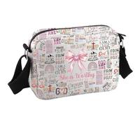 Borsa a tracolla cristiana con scritta in lingua inglese "She Is Worthy Proverbs 31 Coquette Bow Christian Crossbody Bag, Proverbi 31 Hkb Eu